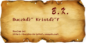 Buczkó Kristóf névjegykártya
