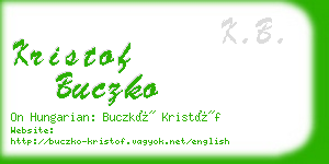 kristof buczko business card